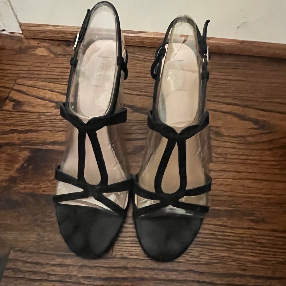 Glint Black Strappy Heels